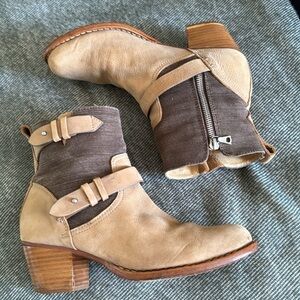 Rag & Bone tan suede and canvas boots